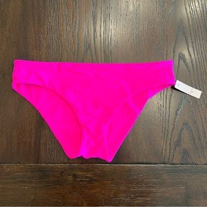 NWT— Victorias Secret Hot Pink Classic Hipster Bathing Suit Bottoms. Size MED.